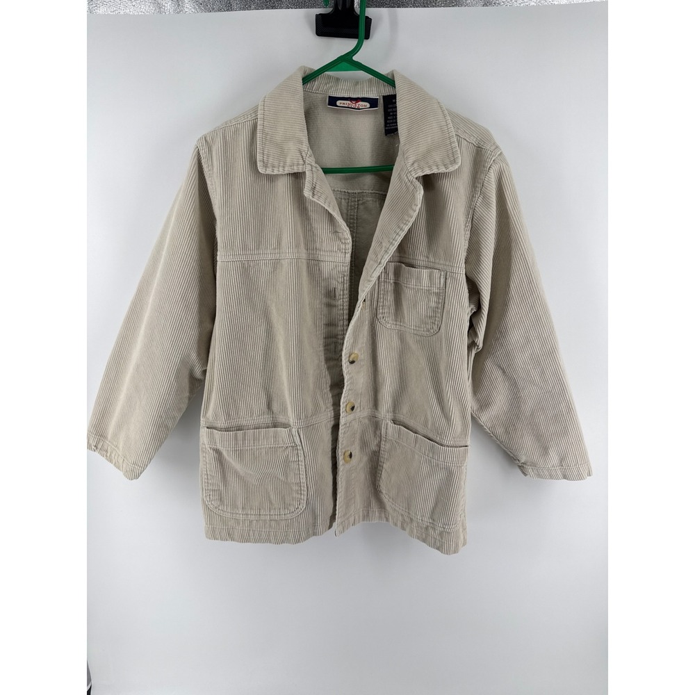 Princeton‎ Club Vintage 1990s Tan Corduroy Button Up Jacket Medium